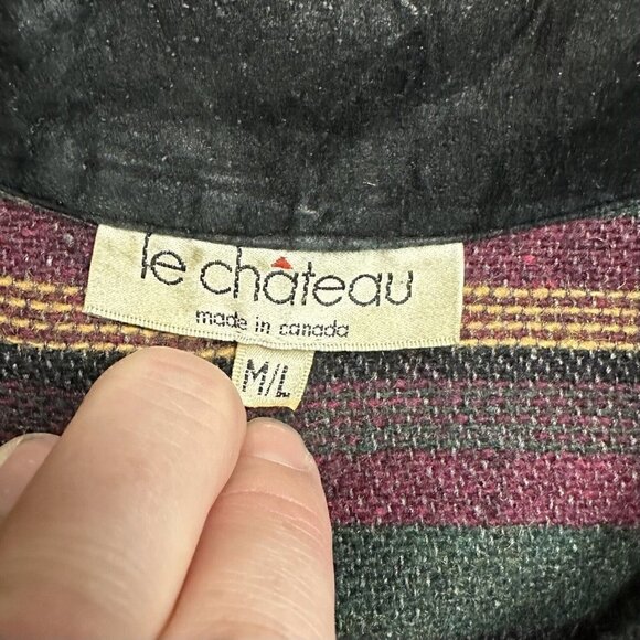Vintage Aztec Western Wool Blend Jacket Size M/L Made In Canada Le Chateau - Picture 3 of 7